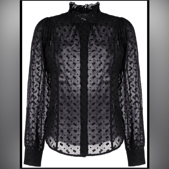 Etoile Isabel Tops - NWOT Étoile Isabel Marant Terzali Cotton Voile Blouse - Black - Blouses